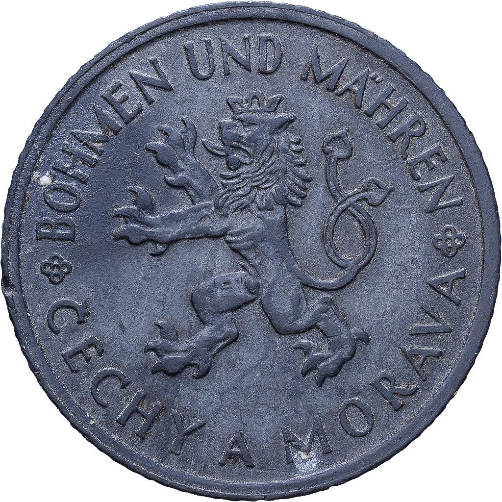 Bohemië en Moravië, Koruna, 1942, Zinc, ZF+, KM:4