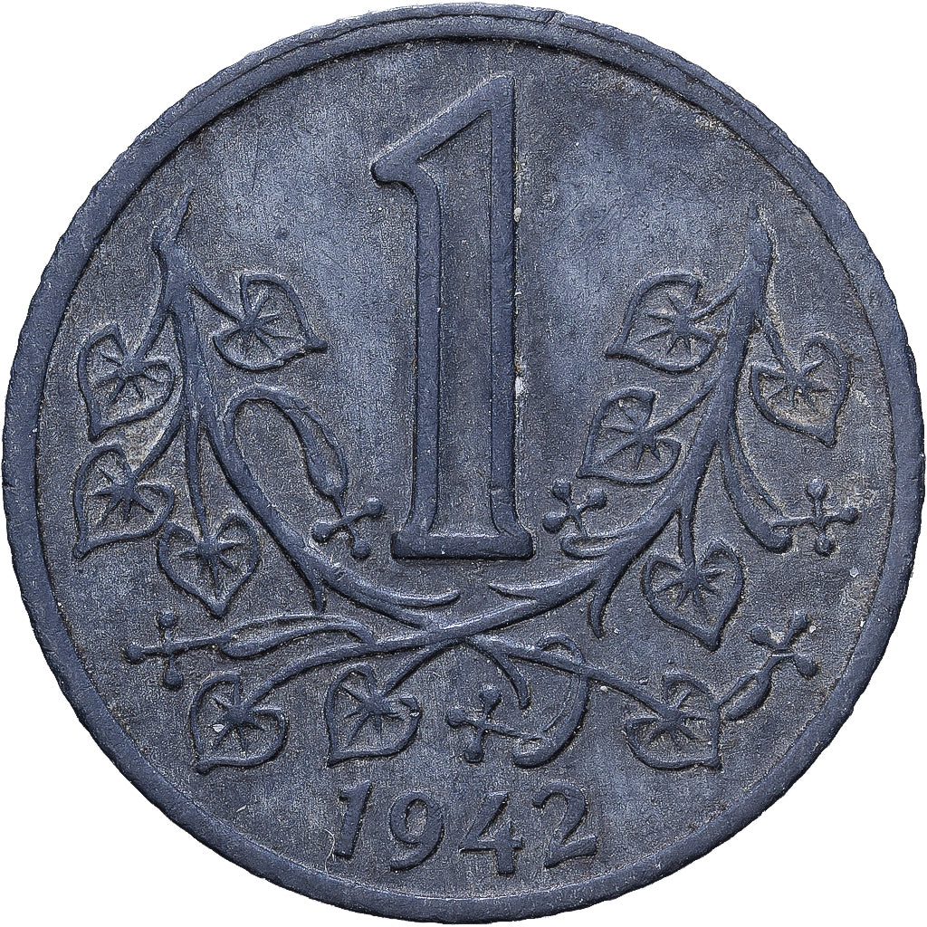 Bohemië en Moravië, Koruna, 1942, Zinc, ZF+, KM:4