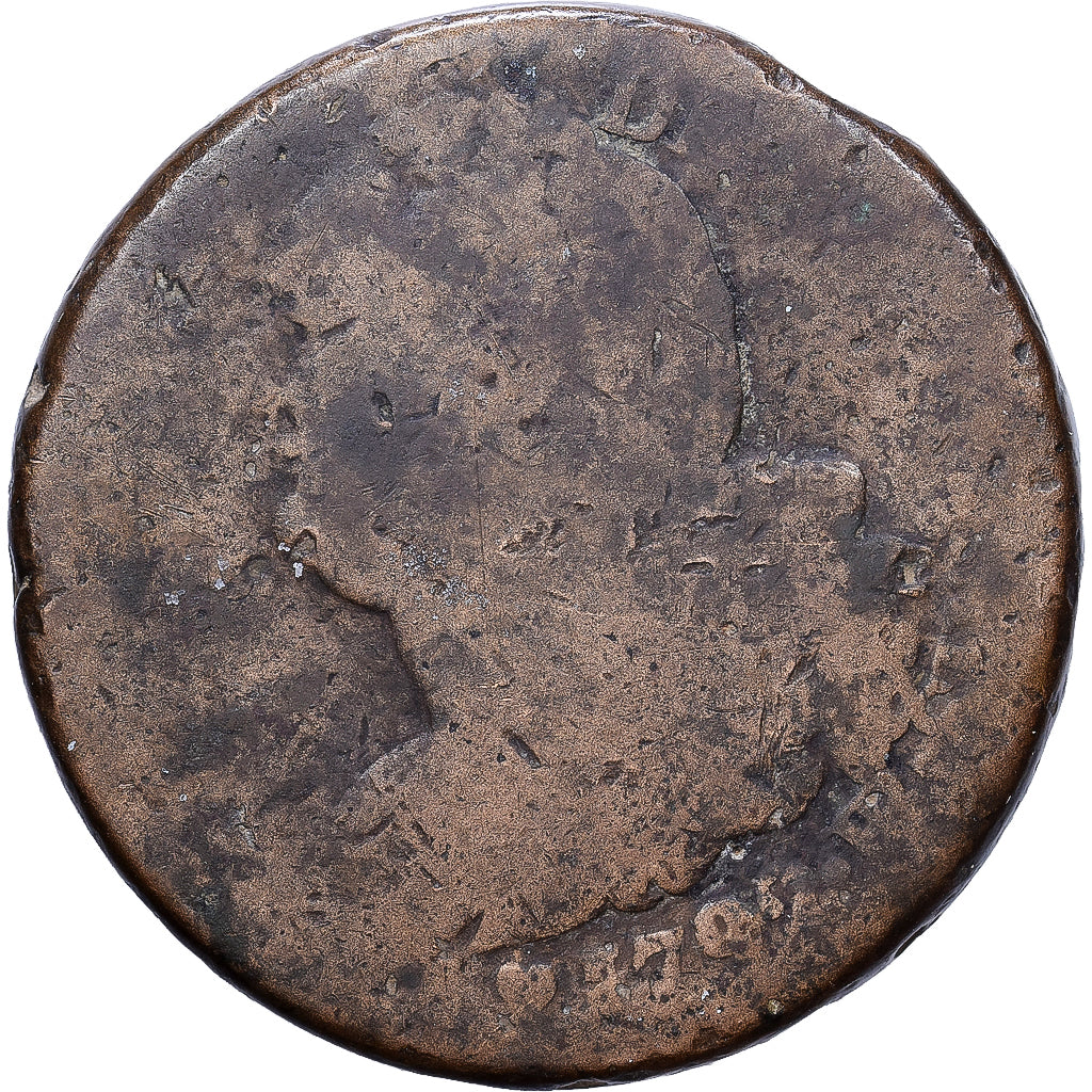 Frankreich, Louis XVI, 2 sols français, 1792, Strasbourg, Bronze, SGE