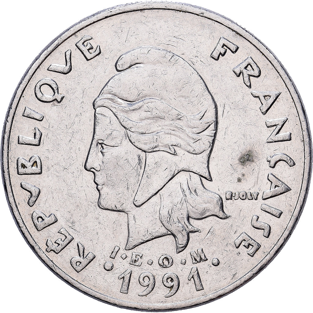 Neukaledonien, 20 Francs, 1991, Paris, Nickel, SS+, KM:12