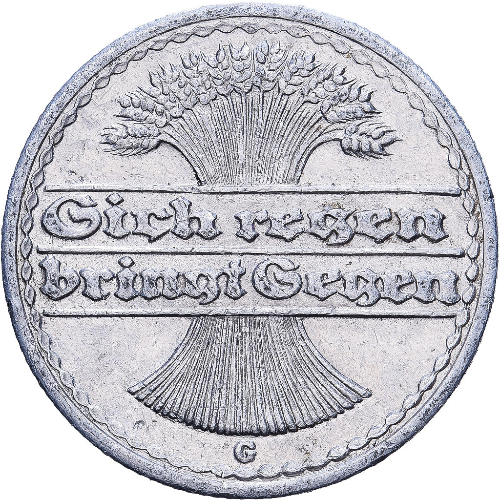 Deutschland, Weimarer Republik, 50 Pfennig, 1921, Karlsruhe, Aluminium, SS