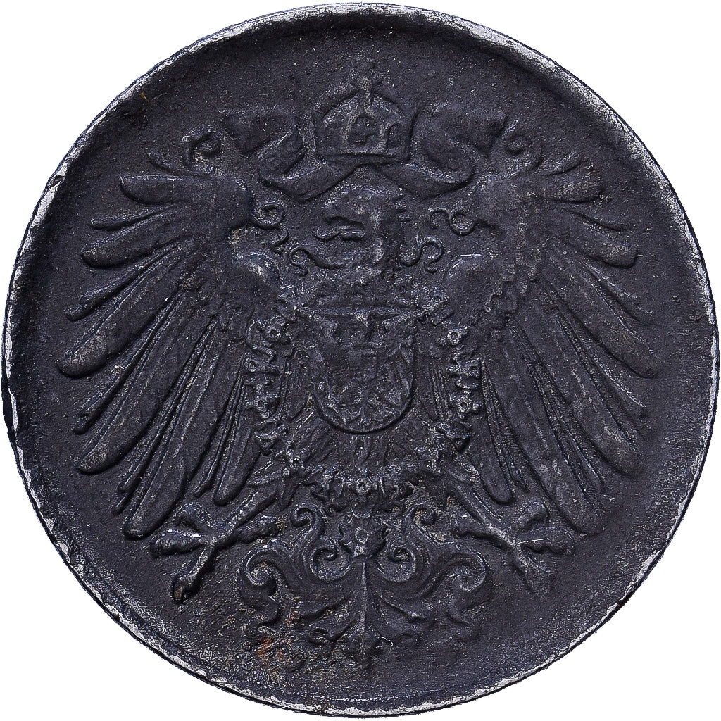 ALEMANIA - IMPERIO, 5 Pfennig, 1918, Hierro, BC+, KM:19
