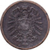GERMANIA - IMPERO, Wilhelm I, 2 Pfennig, 1876, Hannover, Rame, MB+, KM:2