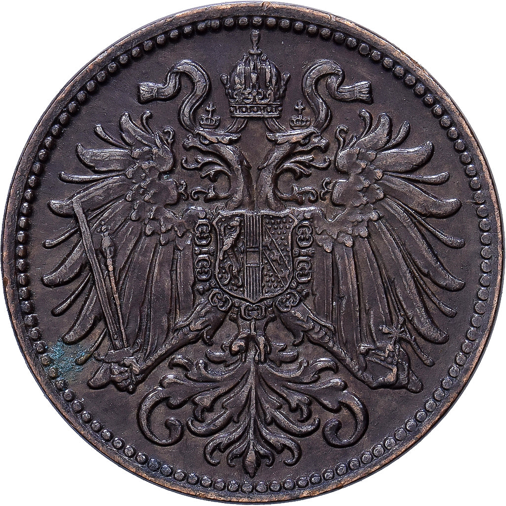 Austria, Franz Joseph I, 2 Heller, 1907, Brązowy, AU(50-53), KM:2801