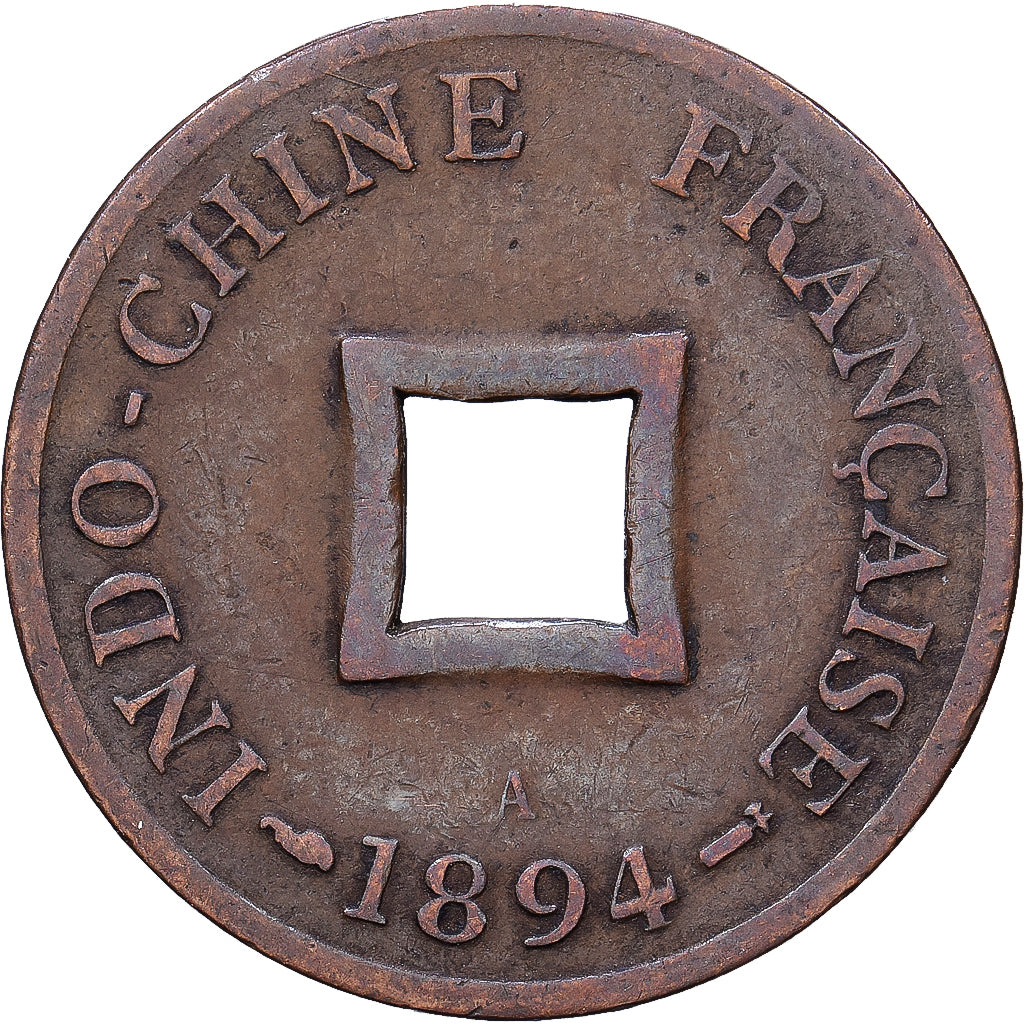 French Indochina, 2 Sapeque, 1894, Paris, Bronze, SS, Lecompte:10, KM:6