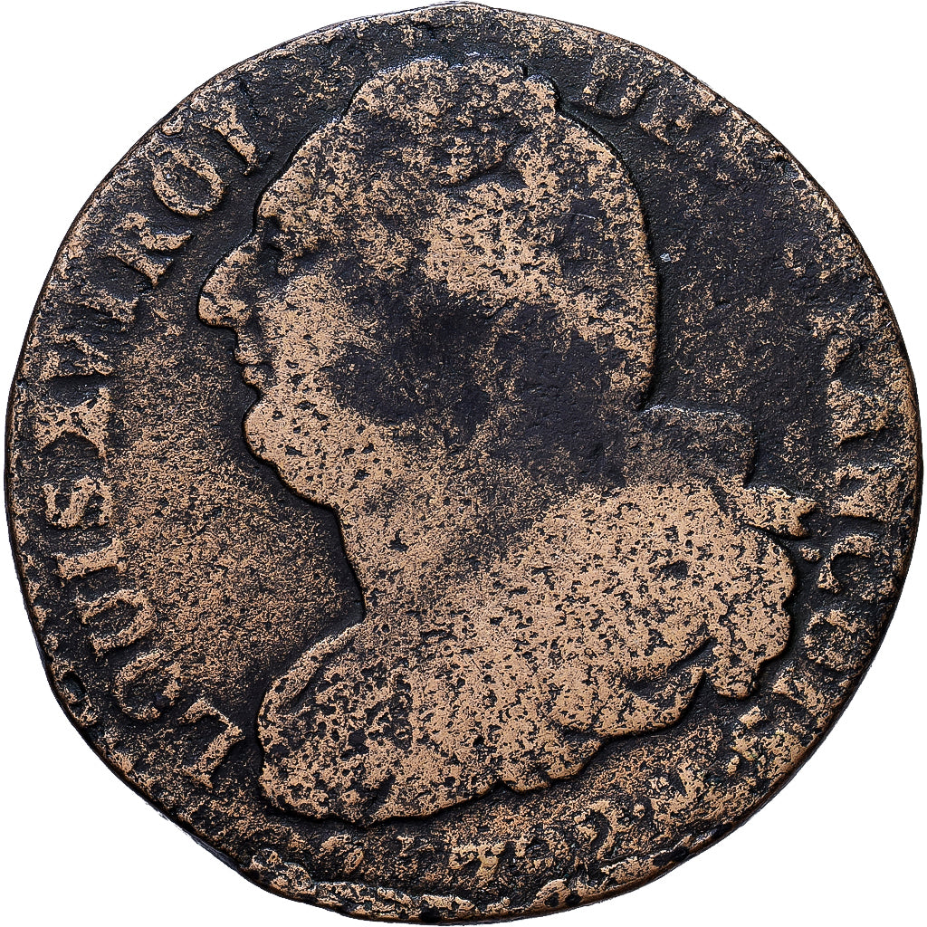 Francia, Constitution, 2 sols françois, 1792, Metz, Bronzo, MB