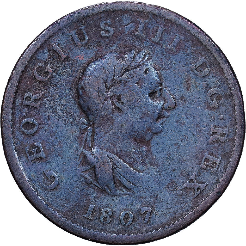 Großbritannien, George III, 1/2 Penny, 1807, Kupfer, S, KM:662
