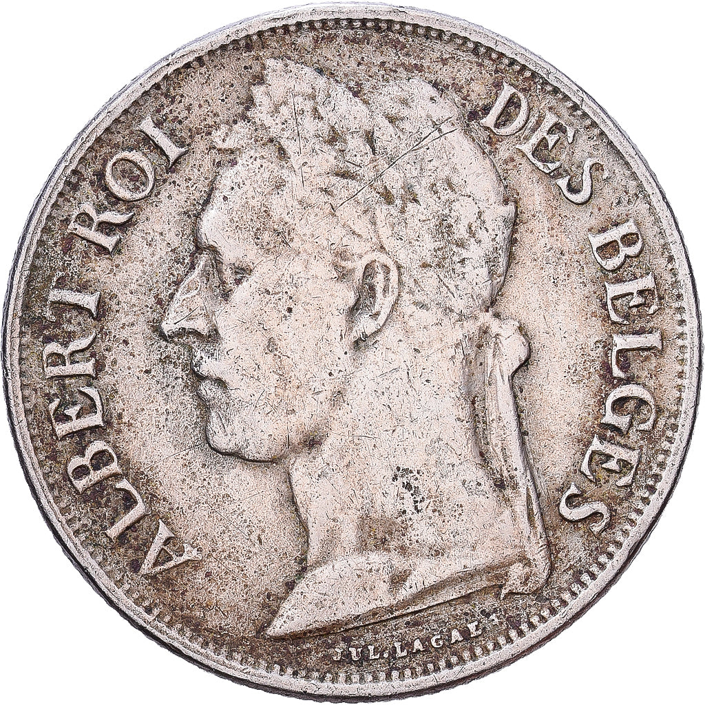 Kongo Belgijskie, Albert I, Franc, 1927, Miedź-Nikiel, EF(40-45), KM:20