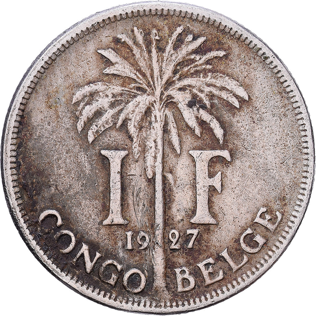 Kongo Belgijskie, Albert I, Franc, 1927, Miedź-Nikiel, EF(40-45), KM:20