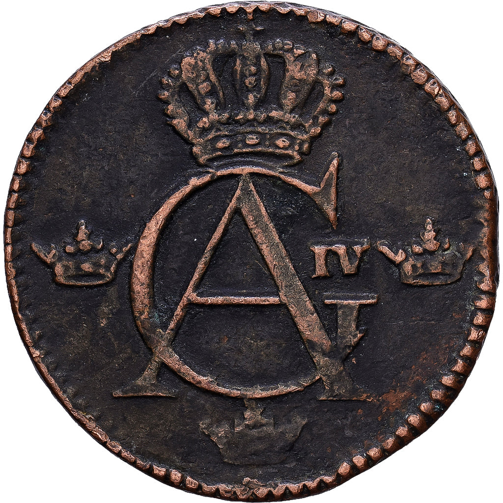 Zweden, Gustaf IV Adolf, 1/4 Skilling, 1823, Koper, ZF, KM:564