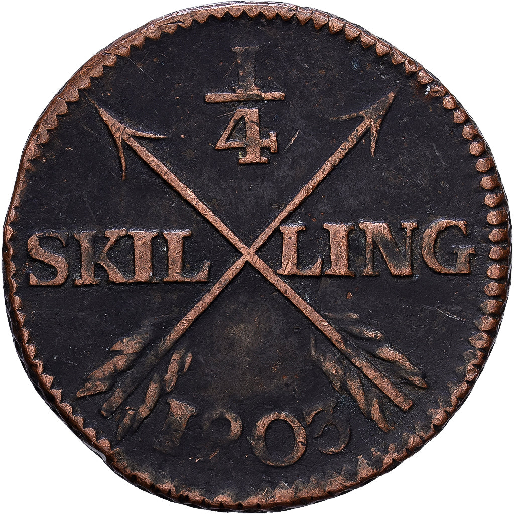 Zweden, Gustaf IV Adolf, 1/4 Skilling, 1823, Koper, ZF, KM:564