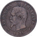 Frankreich, Napoleon III, 2 Centimes, 1855, Marseille, Bronze, S+, Gadoury:103