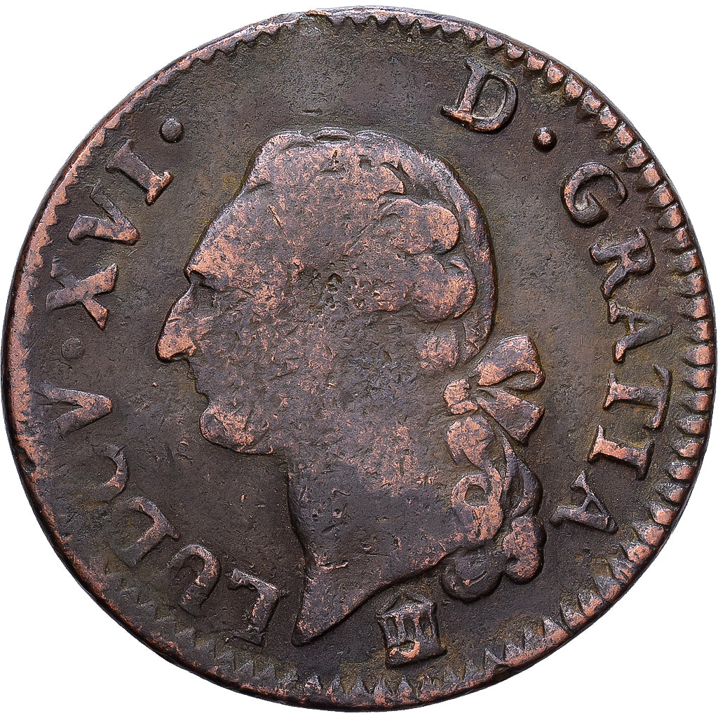 France, Louis XVI, Sol ou sou, 1784, Bordeaux, Cuivre, TB, Gadoury:350