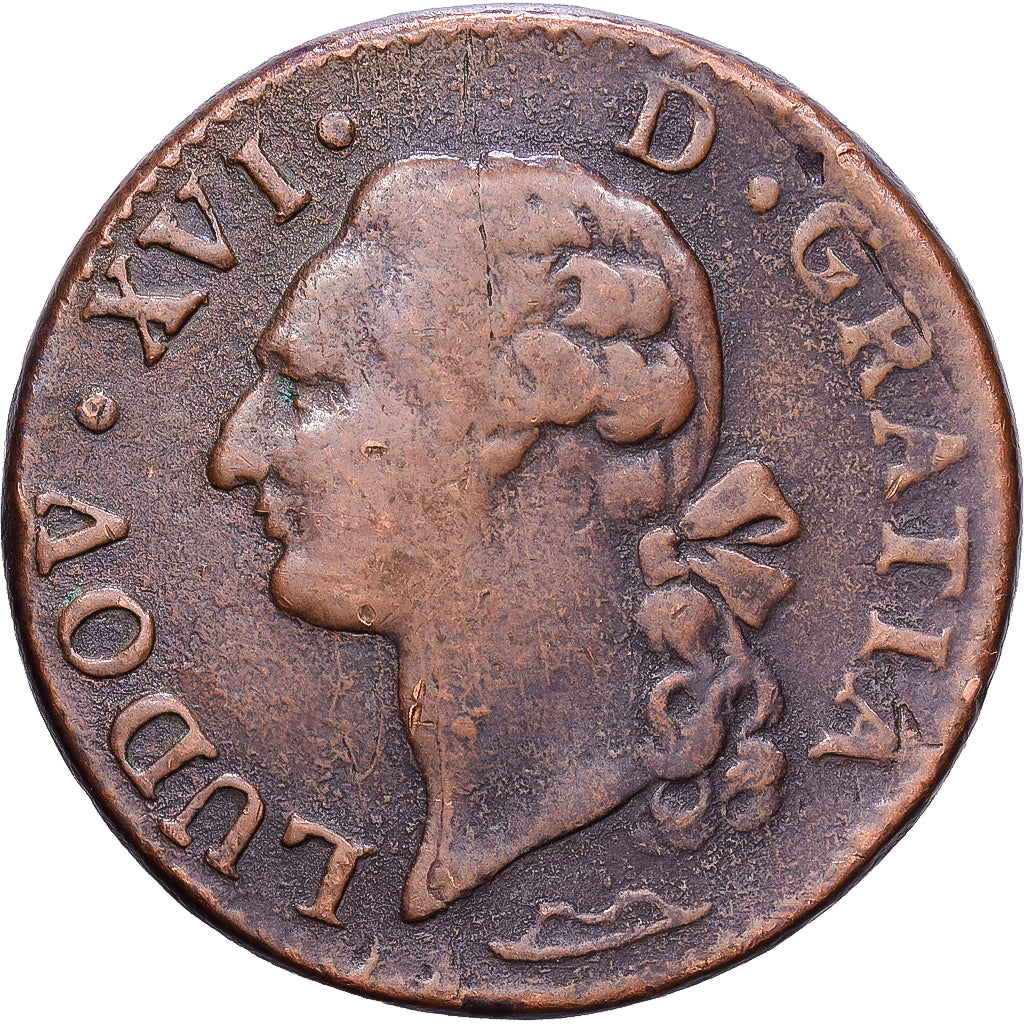 Frankreich, Louis XVI, Sol, Sol ou sou, 1778, Aix, Kupfer, S+, Gadoury:350