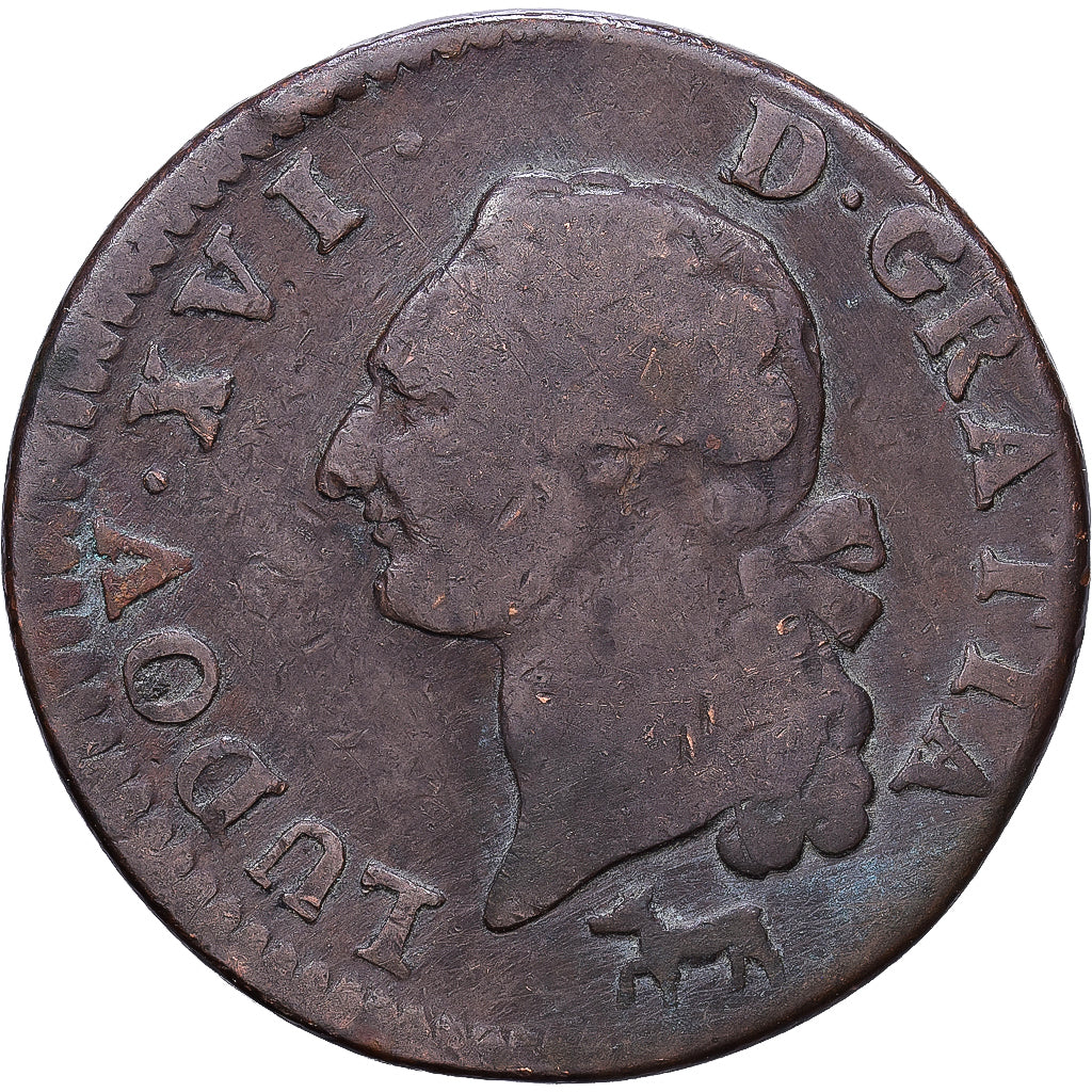 Frankreich, Louis XVI, Sol ou sou, 1784, Orléans, Kupfer, SGE+