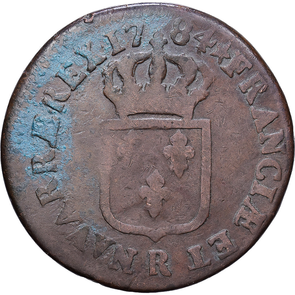 Frankreich, Louis XVI, Sol ou sou, 1784, Orléans, Kupfer, SGE+