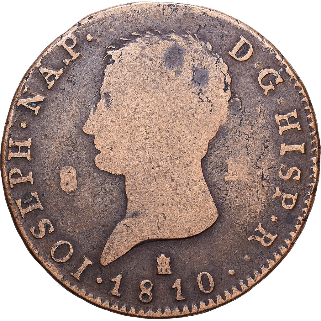 Spanien, Joseph Napolean, 8 Maravedis, 1810, Segovia, Kupfer, S, KM:450