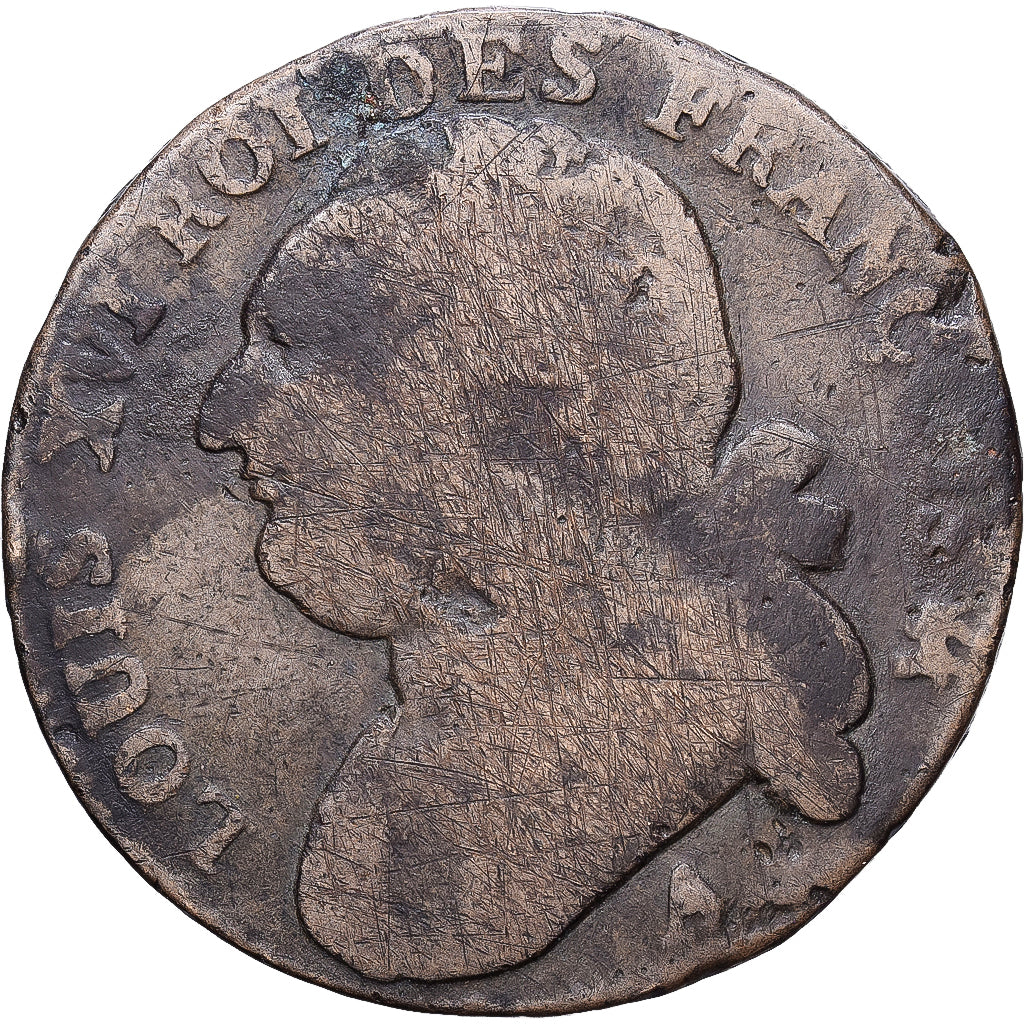 Frankreich, Constitution, 12 deniers françois, 1793, Paris, Bronze