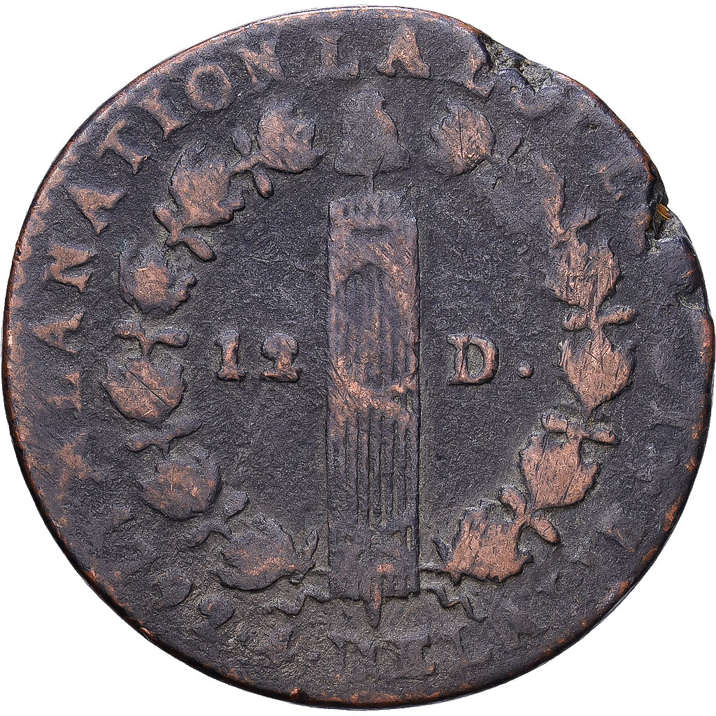 Francja, Constitution, 12 deniers françois, 1792, Bayonne