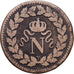 Frankreich, Napoleon I, Un Décime, 1814., Strasbourg, Bronze, S+, Gadoury:195b