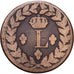 Francja, Louis XVIII, Un Décime, 1815, Strasbourg, Brązowy, VF(30-35)