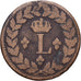 França, Un Décime, 1815., Strasbourg, Bronze, VF(20-25), Gadoury:196d, KM:701