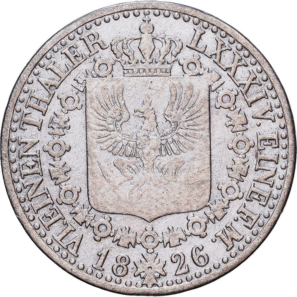 États allemands, PRUSSIA, Friedrich Wilhelm III, 1/6 Thaler, 1826, Berlin