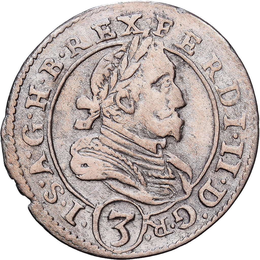 Austria, Ferdinand II, 3 Kreuzer, 1627, Saint Veit, Argento, BB+, KM:499