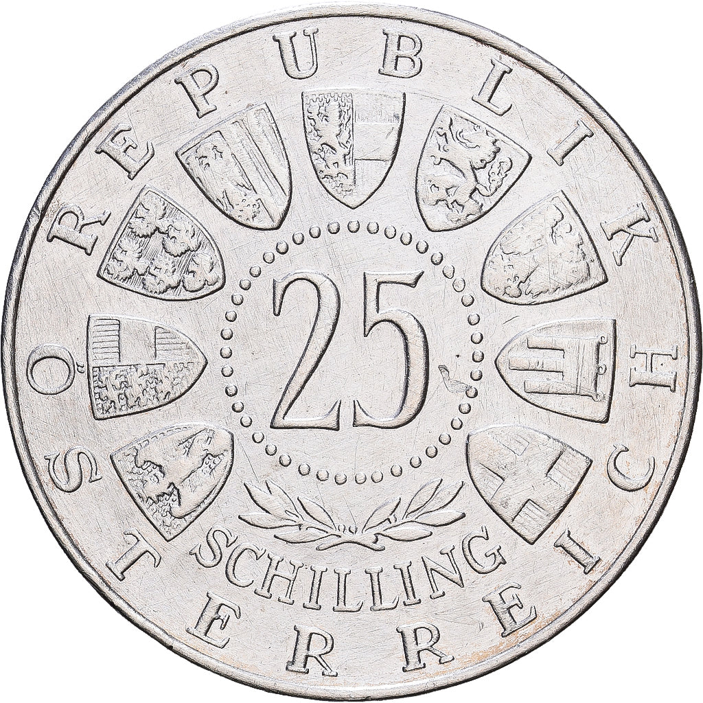 Austria, 25 Schilling, 1956, Srebro, AU(50-53), KM:2881