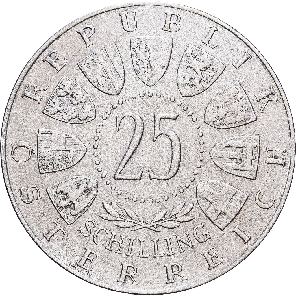 Austria, 25 Schilling, 1955, Srebro, AU(50-53), KM:2880