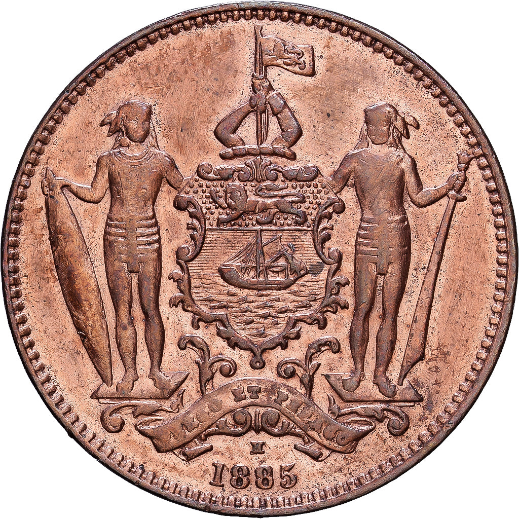 BRITS NOORDELIJK BORNEO, Cent, 1885, Heaton, Bronzen, ZF+, KM:2
