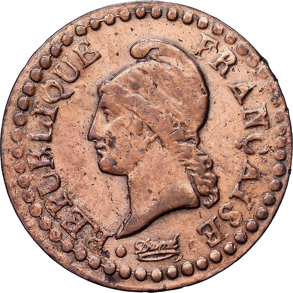 Francia, Centime, Dupré, An 7 (1799), Paris, Bronce, BC+, Gadoury:76, KM:646