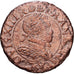 Francia, Louis XIII, Double Tournois, buste enfantin, 1614, Rame, MB, Gadoury:6