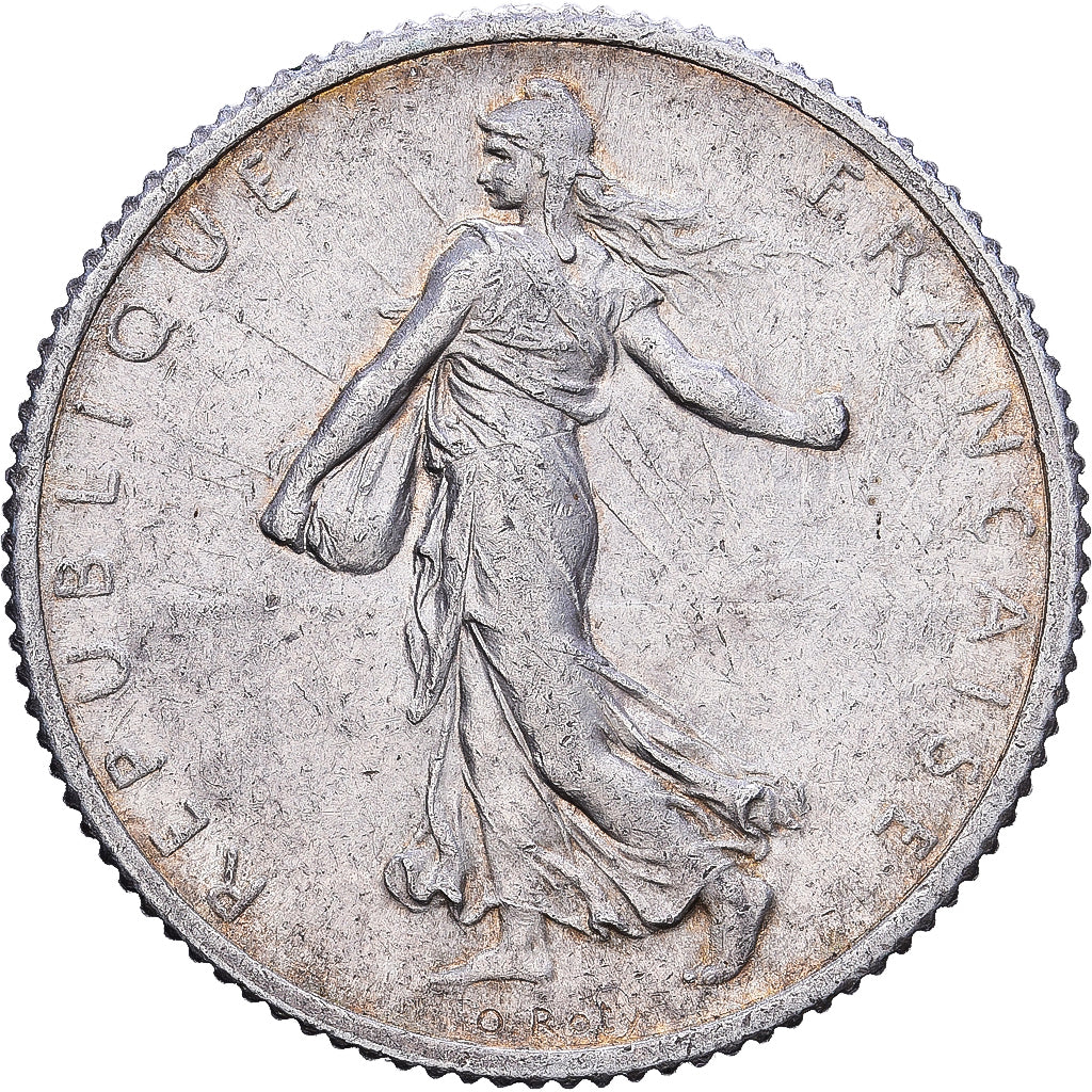 Francia, Franc, Semeuse, 1917, Paris, Argento, BB+, Gadoury:467, KM:844.1
