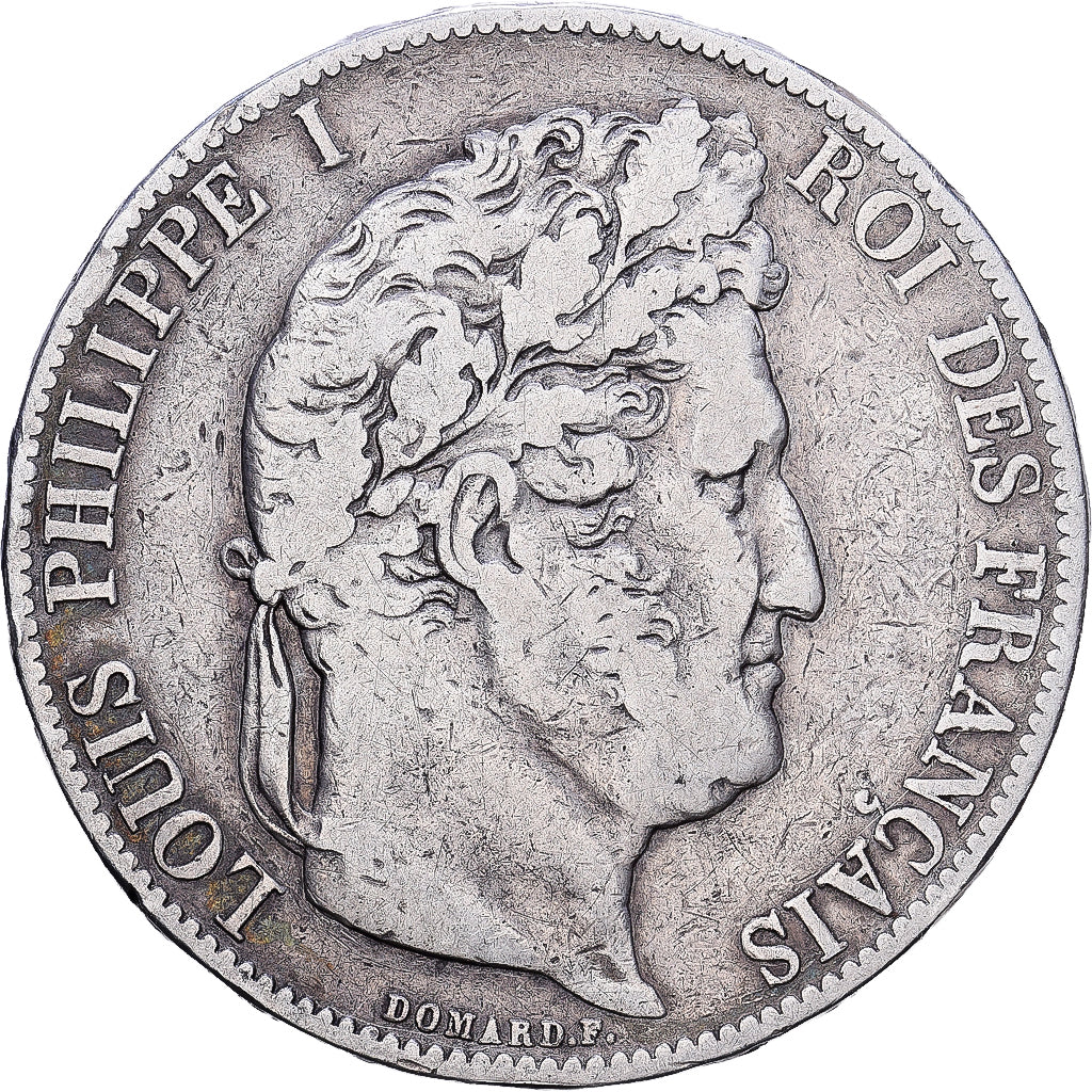France, Louis Philippe I, 5 Francs, 1845, Lille, Silver, VF(30-35)