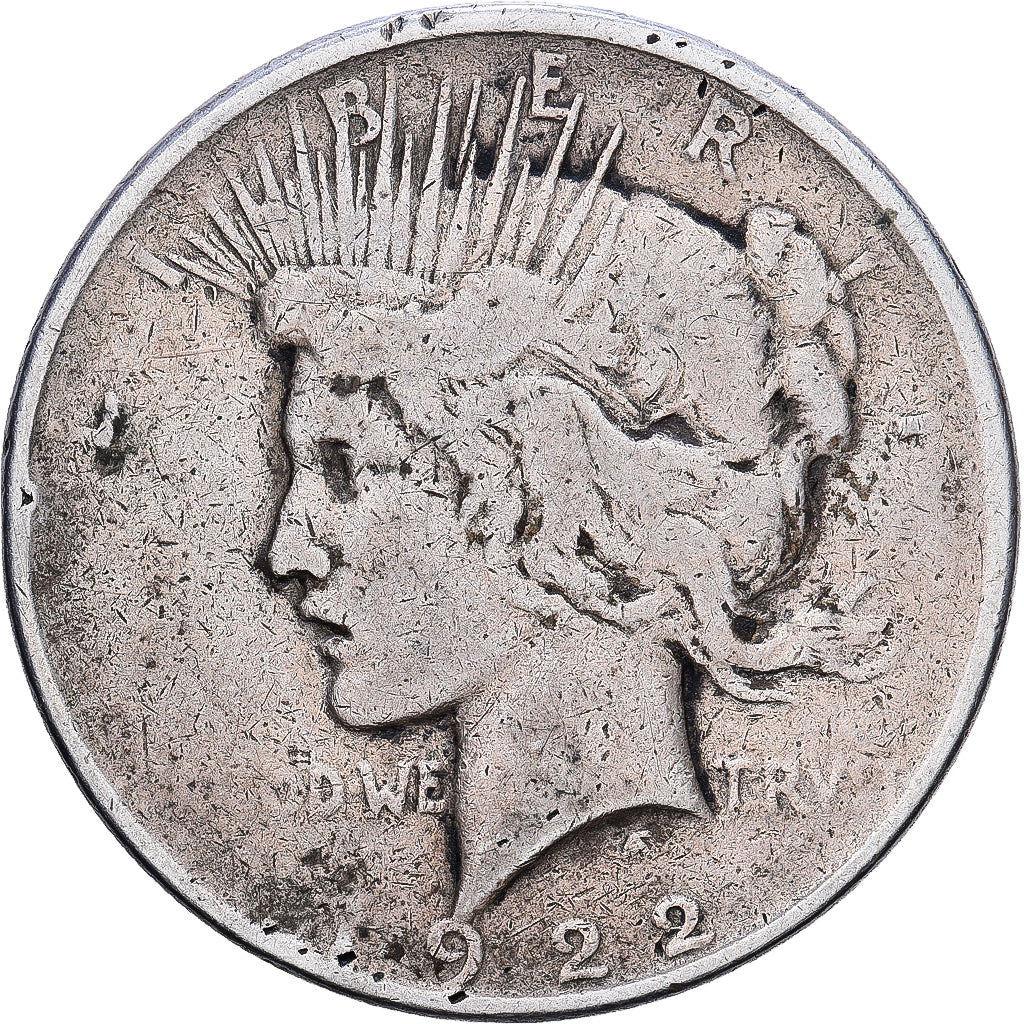 USA, Dollar, Peace Dollar, 1922, U.S. Mint, Srebro, VF(30-35), KM:150