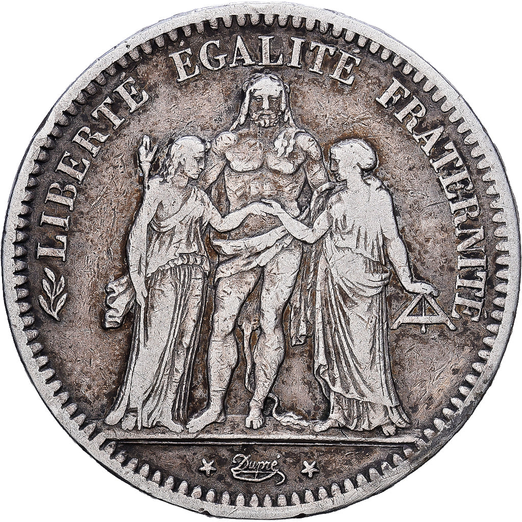 France, 5 Francs, Hercule, 1848, Paris, Silver, VF(30-35), Gadoury:683, KM:756.1