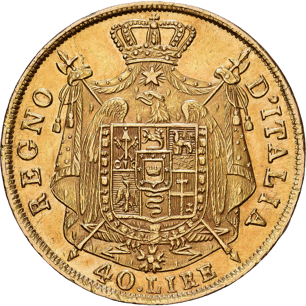 Italian States, KINGDOM OF NAPOLEON, Napoleon I, 40 Lire, 1814, Milan, Gold