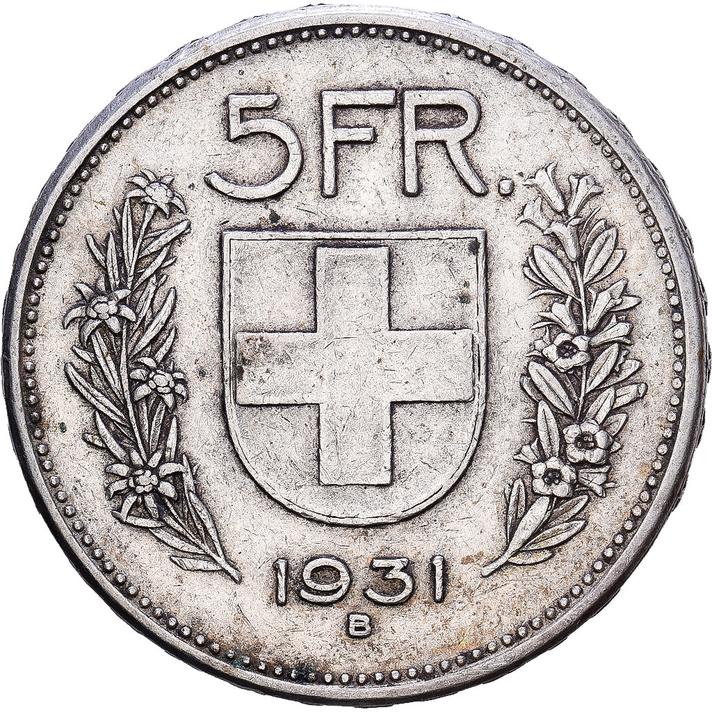Switzerland, 5 Francs, 1931, Bern, Silver, EF(40-45), KM:40