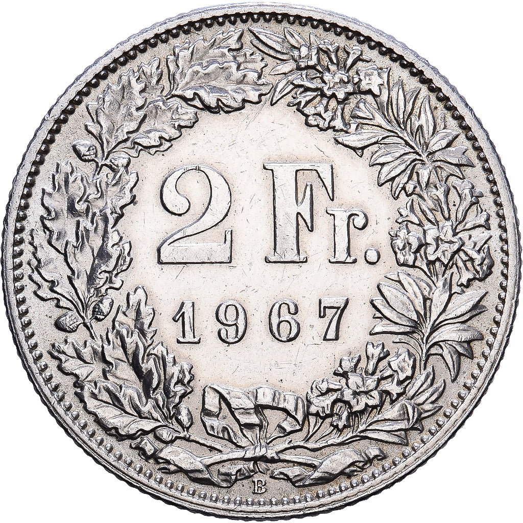 Svizzera, 2 Francs, 1967, Bern, Argento, SPL, KM:21