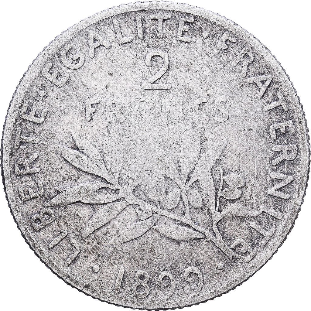 Francia, 2 Francs, Semeuse, 1899, Paris, Argento, MB, Gadoury:532, KM:845.1