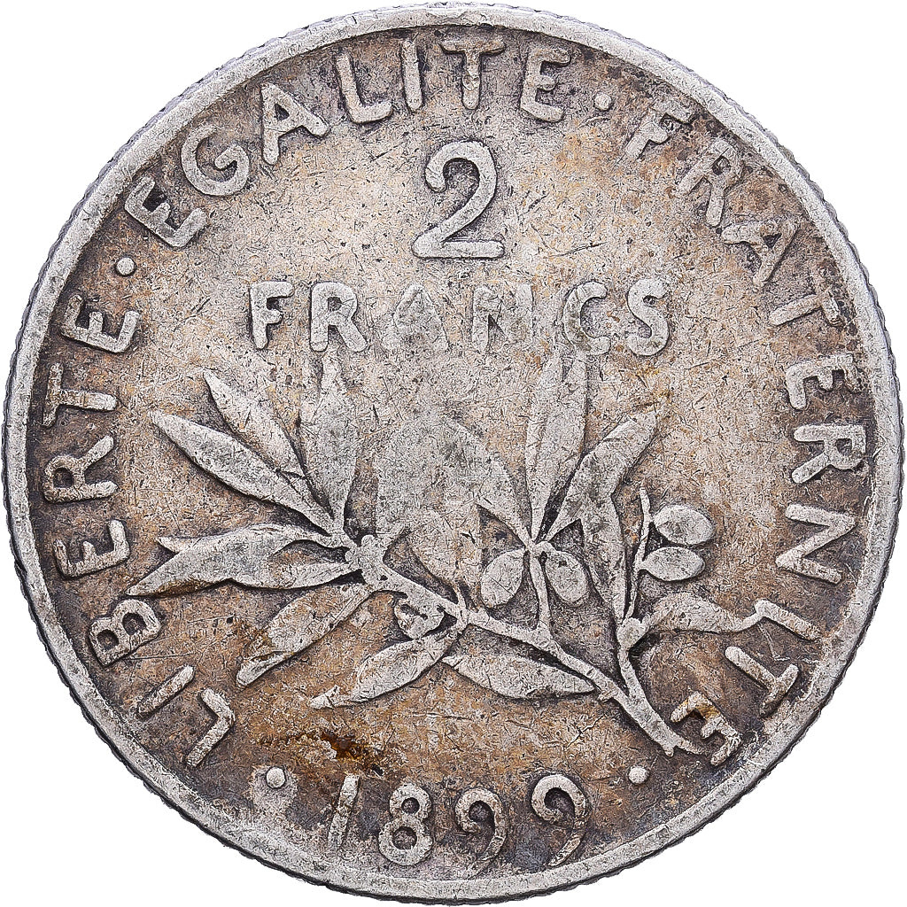 Francia, 2 Francs, Semeuse, 1899, Paris, Argento, MB+, Gadoury:532, KM:845.1