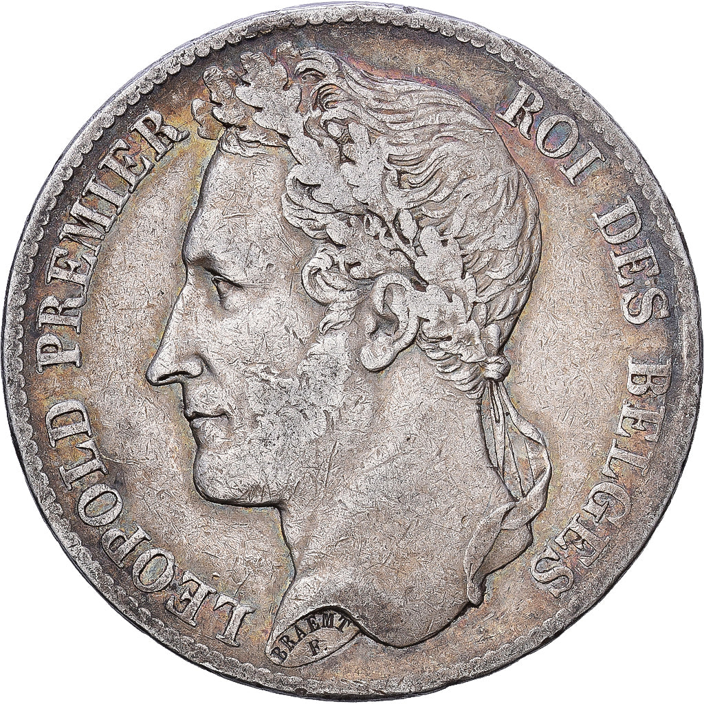 Belgium, Leopold I, 5 Francs, 5 Frank, 1833, Brussels, Silver, VF(30-35), KM:3.1