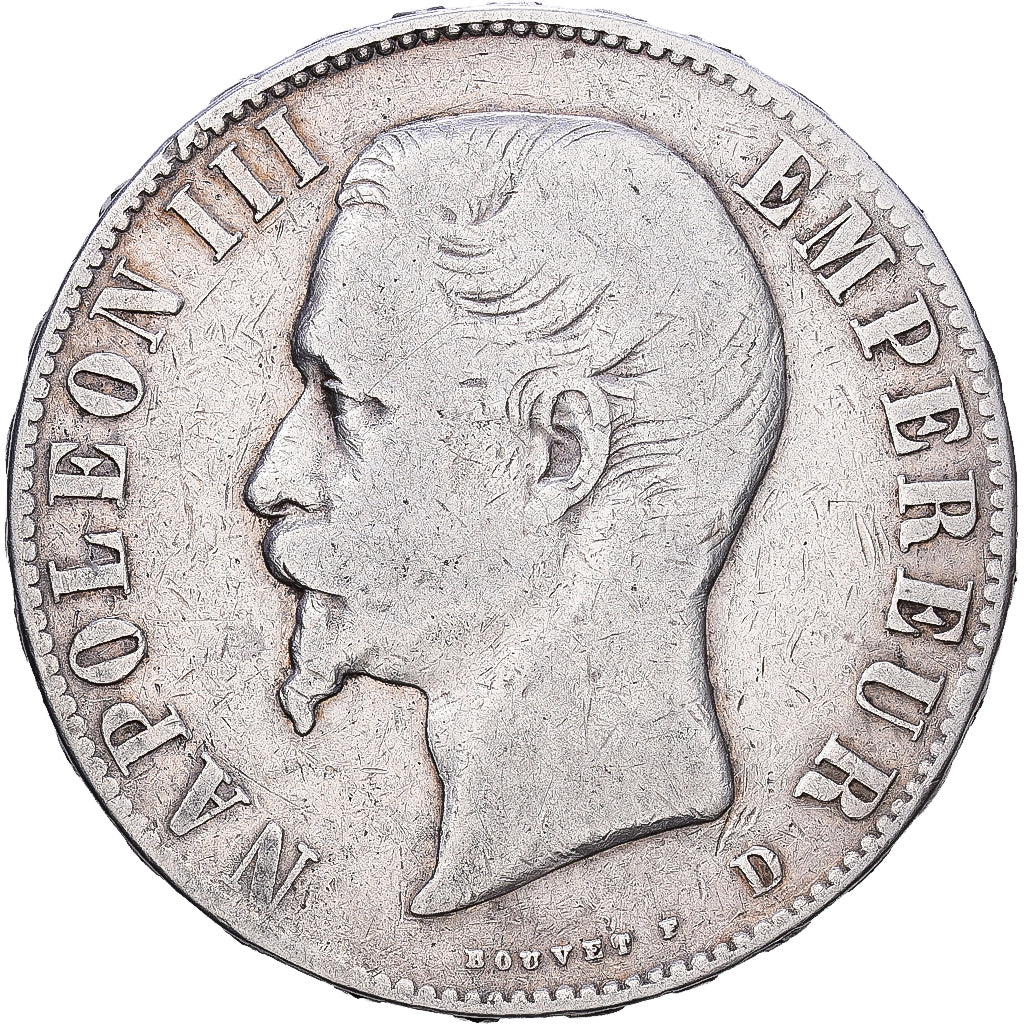 Frankreich, Napoleon III, 5 Francs, 1856, Lyon, Silber, S+, Gadoury:734