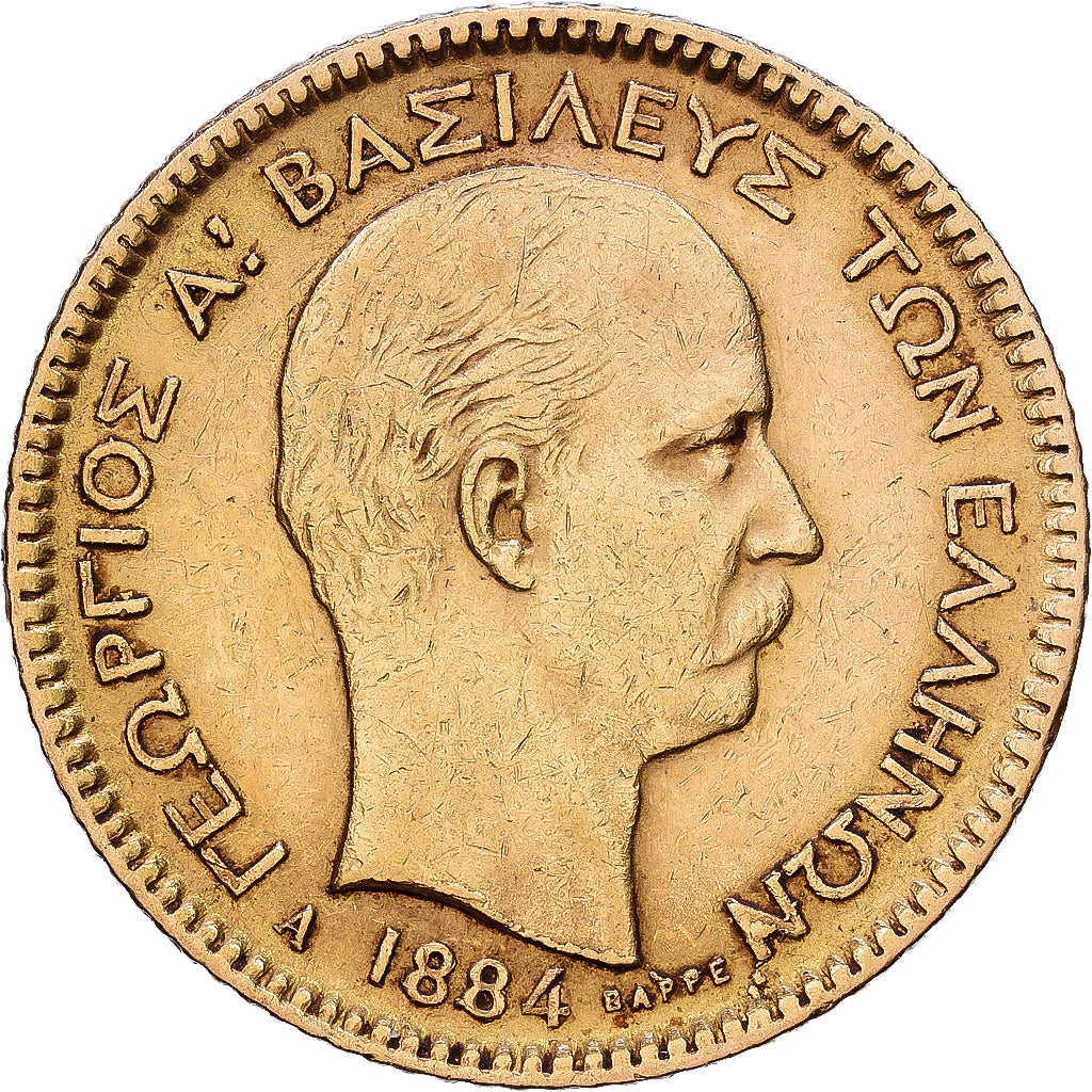 Griechenland, George I, 20 Drachmai, 1884, Paris, Gold, SS, KM:56
