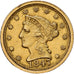 Estados Unidos, $2.50, Quarter Eagle, Coronet Head, 1847, U.S. Mint, Oro, MBC+