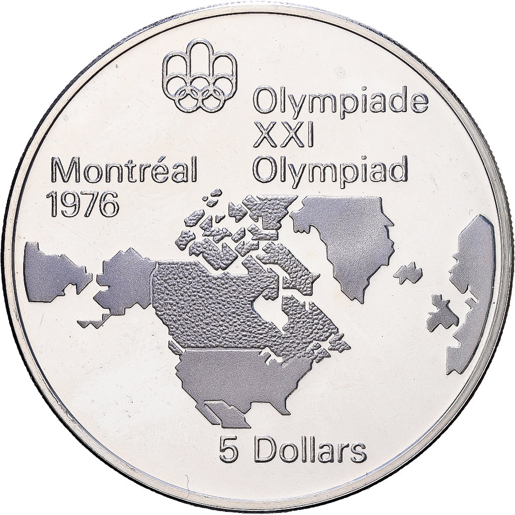 Canadá, Elizabeth II, 5 Dollars, 1976 Montreal Olympics, 1973, Royal Canadian