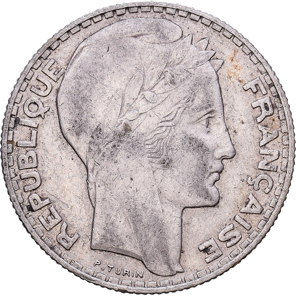 France, 10 Francs, Turin, 1934, Paris, Silver, EF(40-45), Gadoury:801, KM:878