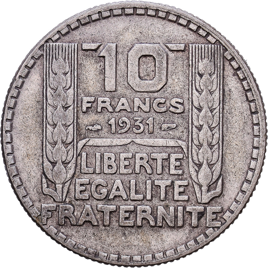 France, 10 Francs, Turin, 1931, Paris, Silver, EF(40-45), Gadoury:801, KM:878