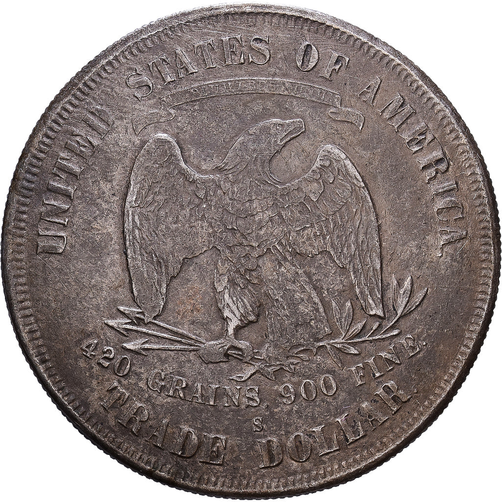 Stati Uniti, Trade Dollar, 1876, U.S. Mint, Argento, MB+, KM:108